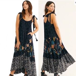 Free People Bare it All Mixed Print Maxi Dress